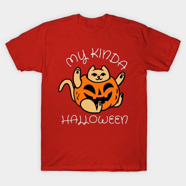 Cute Kitten Pumpkin halloween costume design T-Shirt by PunManArmy